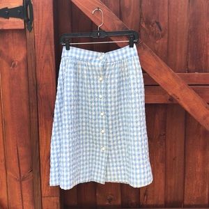 Vintage checkered midi quilted skirt